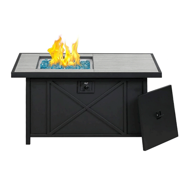 50K BTU Outdoor Rectangle Coffee Fire Pit Table