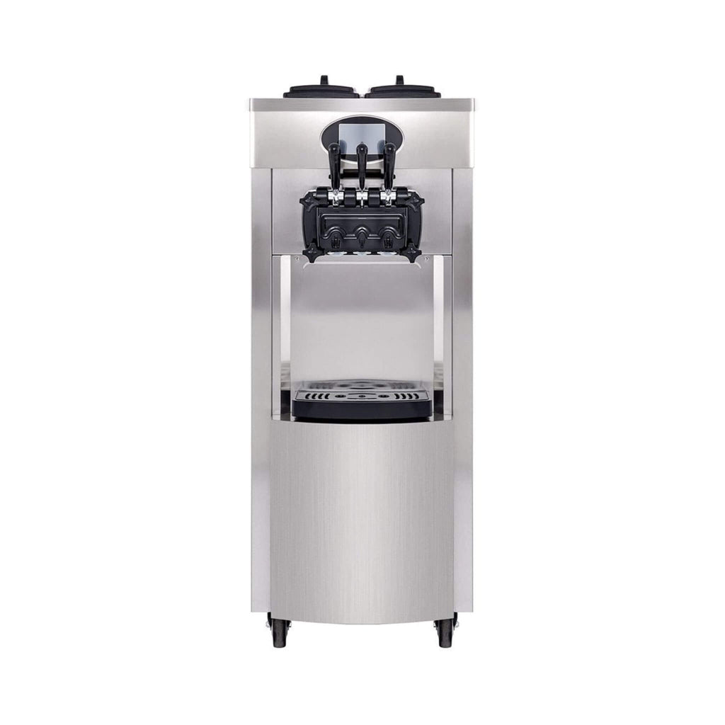 53" Freestanding 3 Flavors Commercial Soft Serve Yogurt Ice Cream Machine Maker With Auto Clean (SAK74031) - Saksby Wholesale - Front View