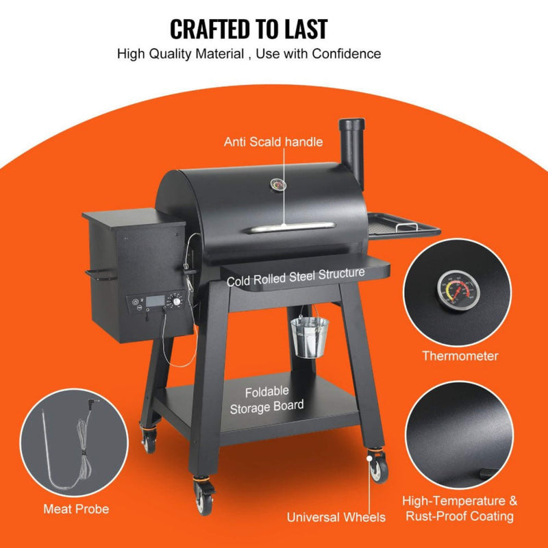 53" Heavy Duty Portable Wood Pellet BBQ Grill With Cart (SAK93641) - SAKSBY Wholesale - Accessories View