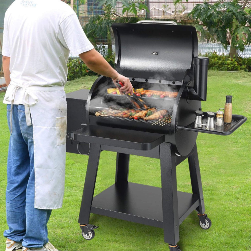 53" Heavy Duty Portable Wood Pellet BBQ Grill With Cart (SAK93641) - SAKSBY Wholesale - Grill View