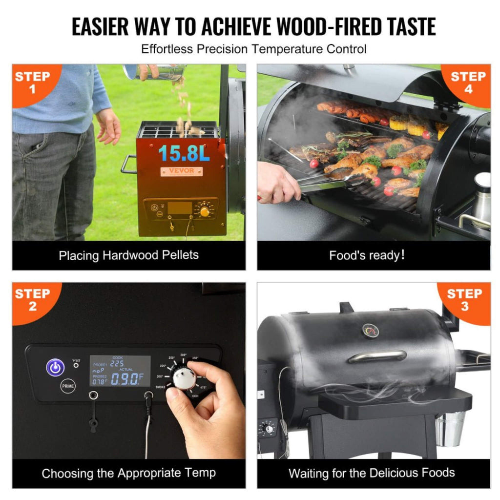 53" Heavy Duty Portable Wood Pellet BBQ Grill With Cart (SAK93641) - SAKSBY Wholesale - Product Features View