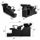 53-Inch Large Premium Salon Barber Backwash Shampoo Chair W/ Bowl, Sink & Footrest (SAK18745) - Saksby Wholesale - Dimensions