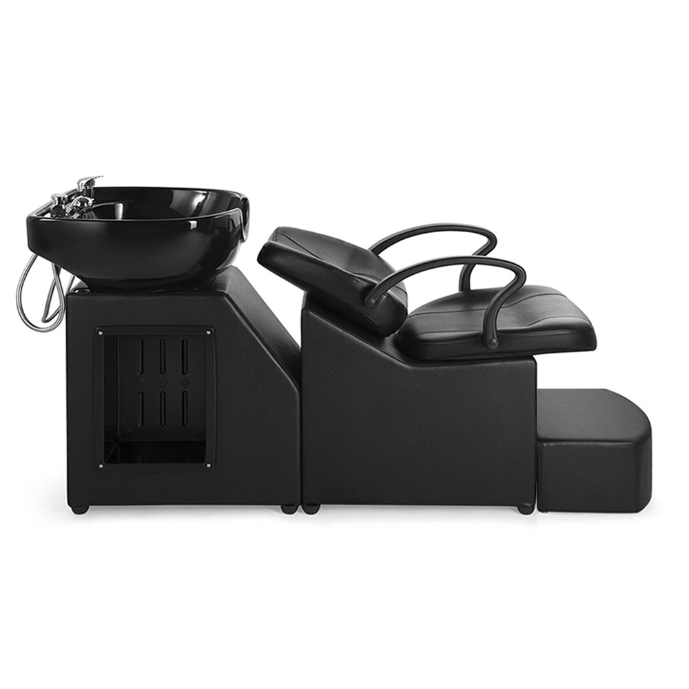 53" Large Premium Salon Barber Backwash Shampoo Chair W/ Bowl, Sink & Footrest (98127653) - SAKSBY.com -Side View