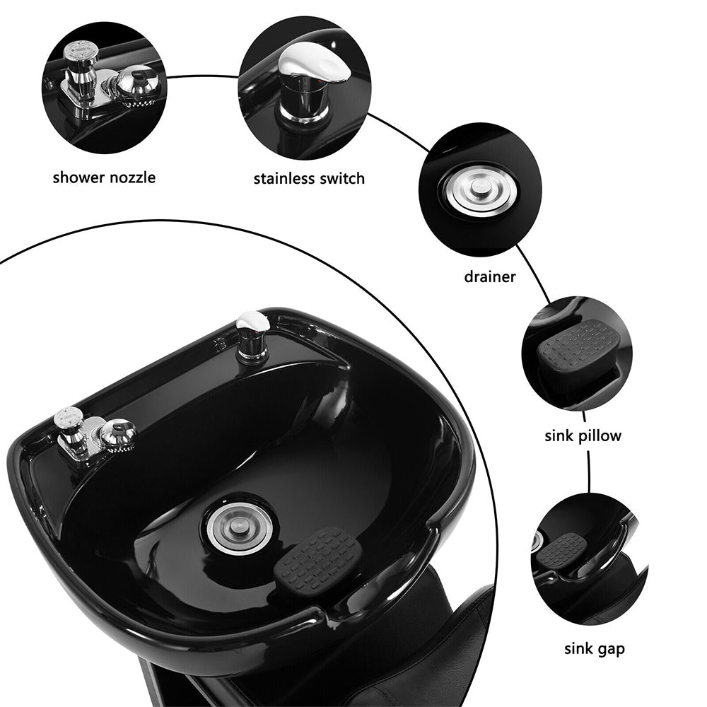 53" Large Premium Salon Barber Backwash Shampoo Chair W/ Bowl, Sink & Footrest (98127653) - SAKSBY.com - Zoom Parts View
