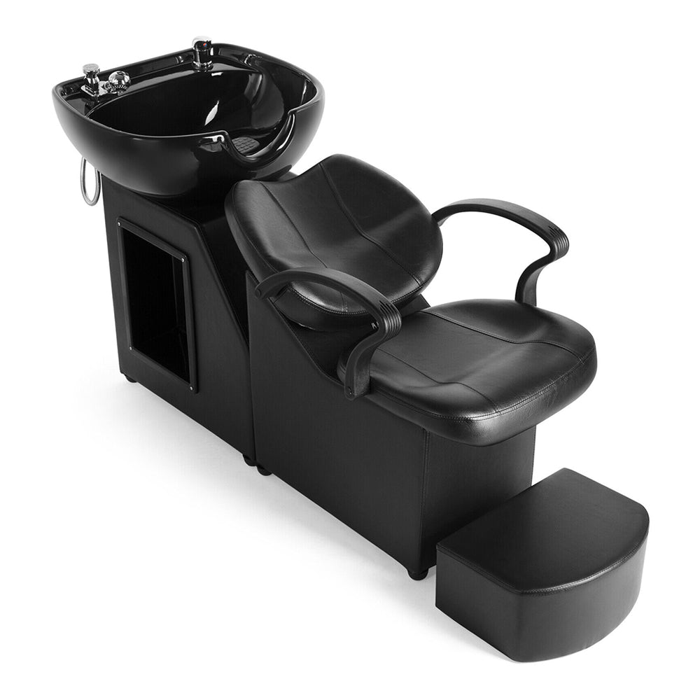 53" Large Premium Salon Barber Backwash Shampoo Chair W/ Bowl, Sink & Footrest (98127653) - Side View