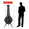 55" Outdoor Wood Burning Cast Iron Patio Fire Pit Chiminea With Cover, Black (94713625) - SAKSBY.com - Measurement View