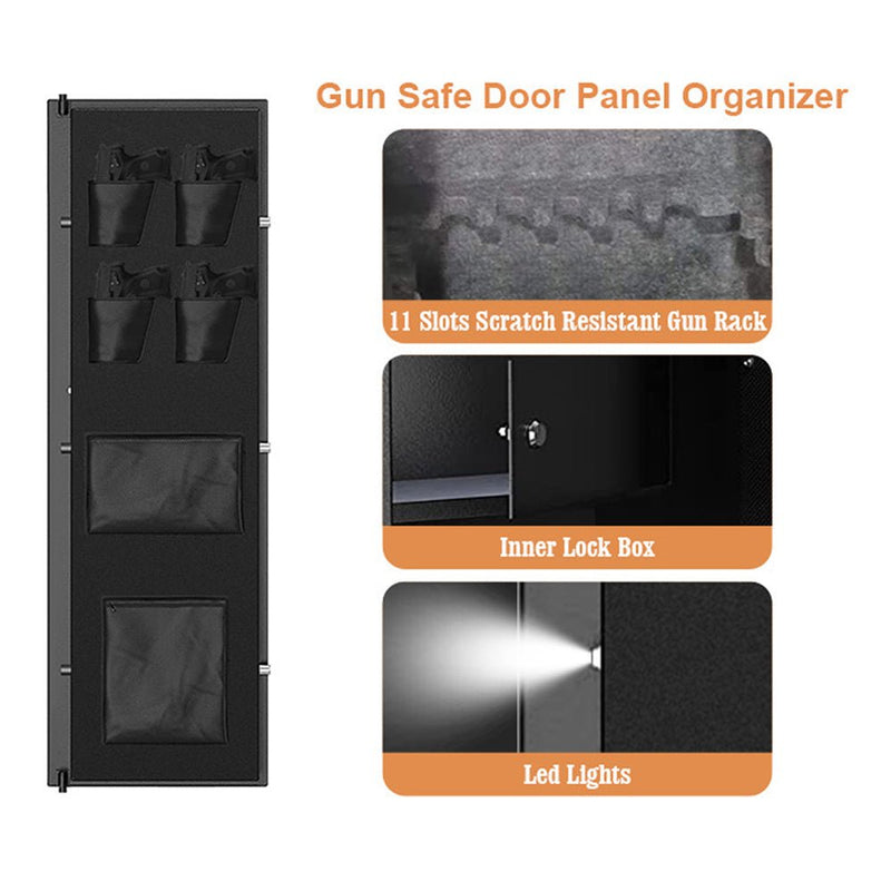 57 Inch High Capacity Extra Large Biometric Home Gun Safe W/ Inner Lockbox For Rifles & Pistols (93516472) - Front View