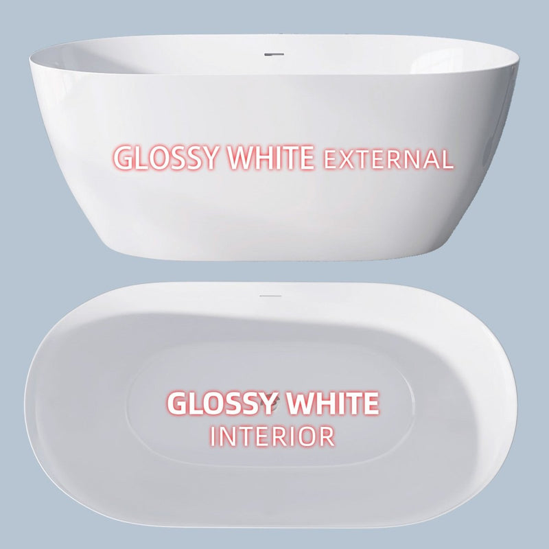 59" Freestanding Acrylic Oval Shape Soaking Tub With Integrated Slotted Overflow (95173864) - SAKSBY.com - Vanities - SAKSBY.com