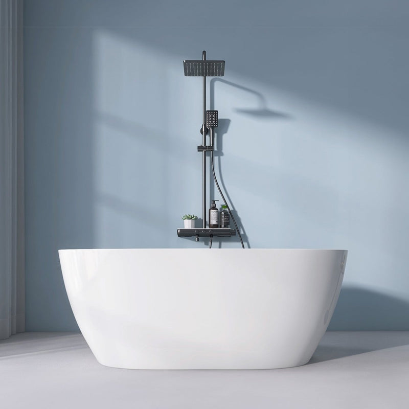 59" Freestanding Acrylic Oval Shape Soaking Tub With Integrated Slotted Overflow (95173864) - SAKSBY.com - Vanities - SAKSBY.com