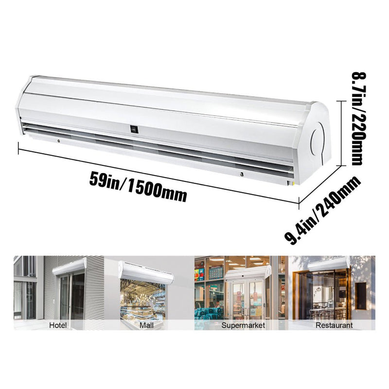 59" Heavy Duty Commercial Indoor Air Door Curtain, 965/1113CFM (98421603) - Zoom Parts View