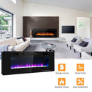 60" Long Hanging Ultra Slim Modern Recessed Wall Mounted Electric Fireplace Heater Demonstration View