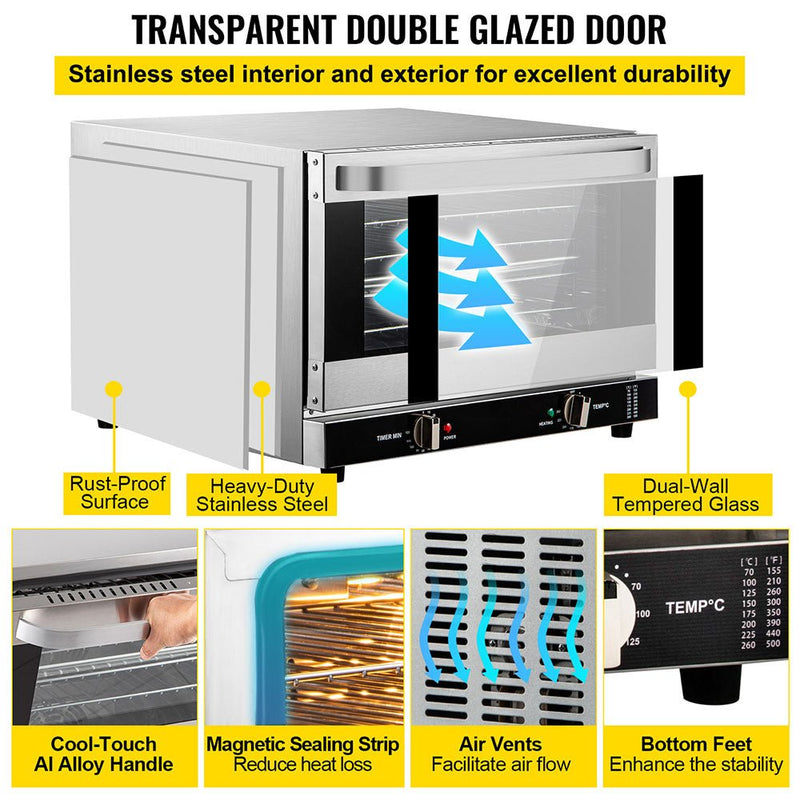 60 Qt Heavy Duty Commercial Stainless Steel Countertop Convection Toaster Oven (97241683) - SAKSBY.com Demonstration View