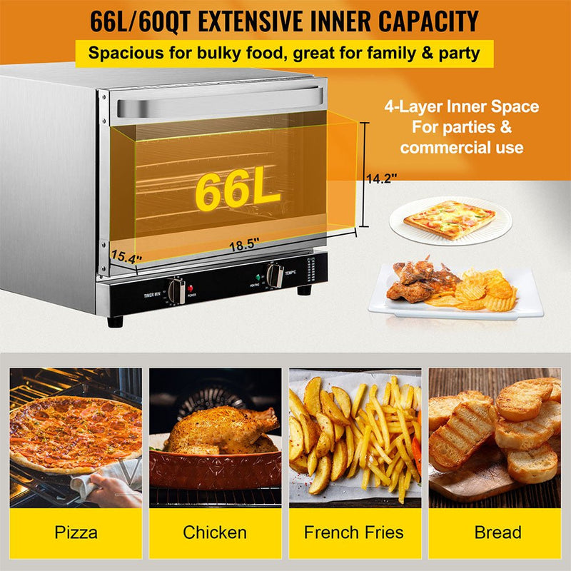 60 Qt Heavy Duty Commercial Stainless Steel Countertop Convection Toaster Oven (97241683) - SAKSBY.com - Countertop & Toaster Ovens - SAKSBY.com