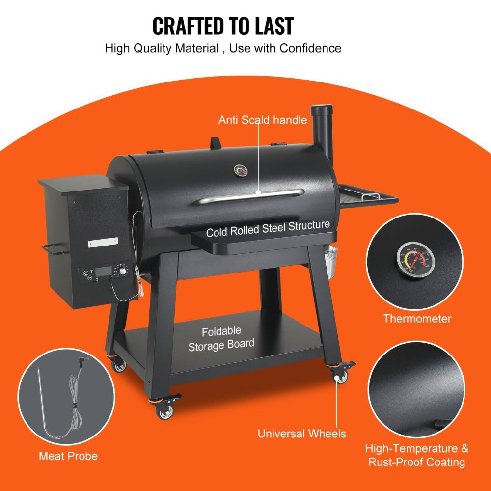62" Heavy Duty Portable Wood Pellet BBQ Grill With Cart (91308726) - SAKSBY.com - SAKSBY.com