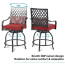 6 PCS Outdoor Patio Bar Set Dining Table With Umbrella & Swivel Bar Stools (SAK53218) - Saksby Wholesale - 360 View
