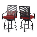 6 PCS Outdoor Patio Bar Set Dining Table With Umbrella & Swivel Bar Stools (SAK53218) - Saksby Wholesale - Chair View
