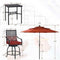 6 PCS Outdoor Patio Bar Set Dining Table With Umbrella & Swivel Bar Stools (SAK53218) - Saksby Wholesale - Dimension View