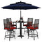 6PCS Outdoor Patio Bar Set Dining Table With Umbrella & Swivel Bar Stools (SAK53218) - Saksby Wholesale - Full View