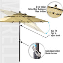 6 PCS Outdoor Patio Bar Set Dining Table With Umbrella & Swivel Bar Stools (SAK53218) - Saksby Wholesale - Beige Color View