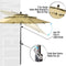6 PCS Outdoor Patio Bar Set Dining Table With Umbrella & Swivel Bar Stools (SAK53218) - Saksby Wholesale - Beige Color View