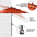 6 PCS Outdoor Patio Bar Set Dining Table With Umbrella & Swivel Bar Stools (SAK53218) - Saksby Wholesale - Umbrella Features View