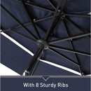6 PCS Outdoor Patio Bar Set Dining Table With Umbrella & Swivel Bar Stools (SAK53218) - Saksby Wholesale - Features View