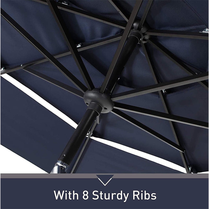 6 PCS Outdoor Patio Bar Set Dining Table With Umbrella & Swivel Bar Stools (SAK53218) - Saksby Wholesale - Features View