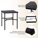 6 PCS Outdoor Patio Bar Set Dining Table With Umbrella & Swivel Bar Stools (SAK53218) - Saksby Wholesale - Table Material View