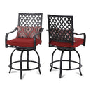 6PC Outdoor Patio Bar Set Dining Table With Umbrella & Swivel Bar Stools (97053218) - SAKSBY.com - Zoom Parts View