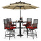 6PC Outdoor Patio Bar Set Dining Table With Umbrella & Swivel Bar Stools (97053218) - SAKSBY.com - Demonstration View