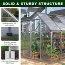 6x12FT Heavy Duty Outdoor Aluminum Polycarbonate Walk-In Greenhouse With Lockable Hinged Door (91384257) - SAKSBY.com - Greenhouses - SAKSBY.com