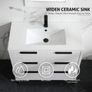 72'' Bathroom Vanity Set With Ceramic Sinks And MDF Drawer Cabinets (SAK71852) - Saksby Wholesale - Ceramic Sink View