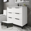 72'' Bathroom Vanity Set With Ceramic Sinks And MDF Drawer Cabinets (SAK71852) - Saksby Wholesale - Iron Base Materials View