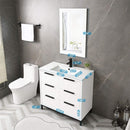 72'' Bathroom Vanity Set With Ceramic Sinks And MDF Drawer Cabinets (SAK71852) - Saksby Wholesale - Measurement View