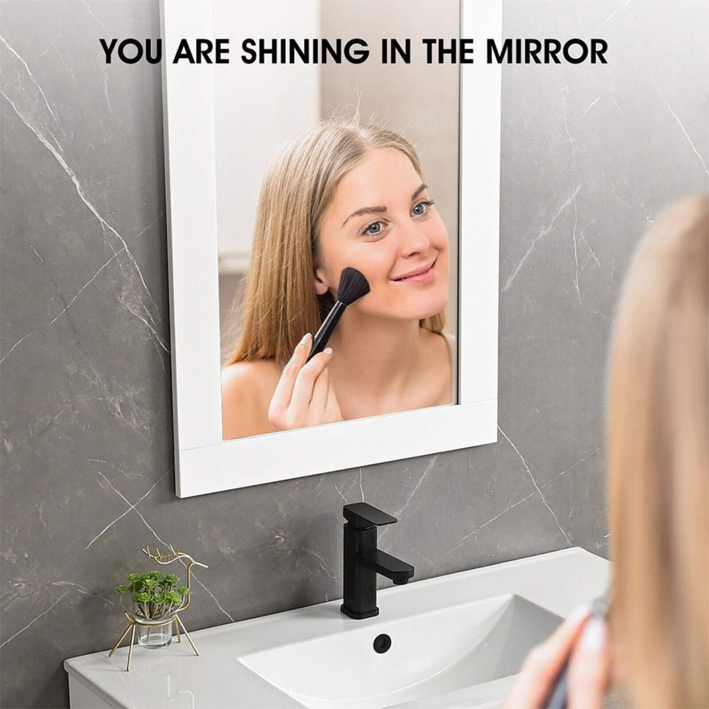 72'' Bathroom Vanity Set With Ceramic Sinks And MDF Drawer Cabinets (SAK71852) - Saksby Wholesale - Mirror View