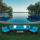 7PC Premium Outdoor Patio Rattan Wicker Sectional Sofa Furniture Set (91578460) - SAKSBY.com - Outdoor Furniture - SAKSBY.com