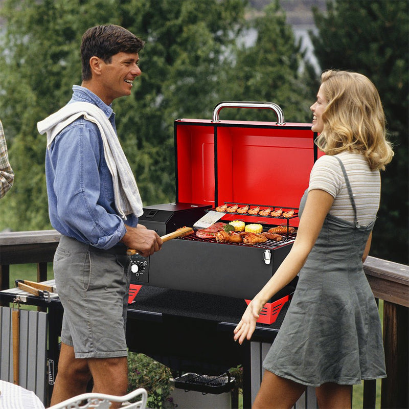 8-In-1 Multifunctional Premium Wood Pellet Smoker Grill With Temperature Probe And 20LBS Pellets (91374526) - SAKSBY.com - Barbeque Grills - SAKSBY.com