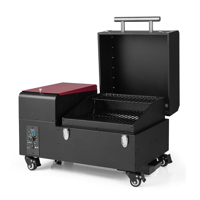 8-In-1 Premium Electric Wood Pellet Smoker Grill W/ Temperature Prob & Wheels (93175426) - Side View