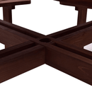 8-Person Round Outdoor Wooden Patio Picnic Dining Table Bench, 43.5'' - SAKSBY.com - Picnic Tables - SAKSBY.com