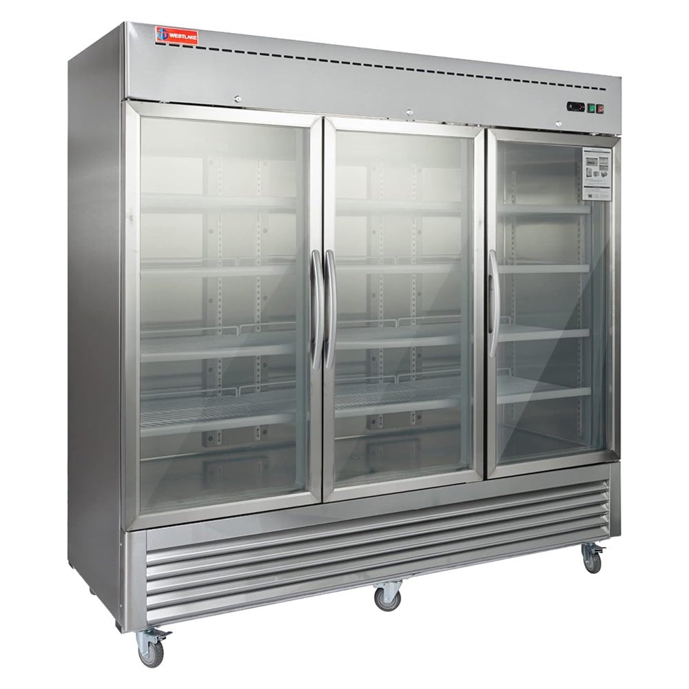 82" Commercial Stainless Steel Upright Display 3 Section Merchandiser Refrigerator (93815724) - SAKSBY.com - Refrigerators - SAKSBY.com