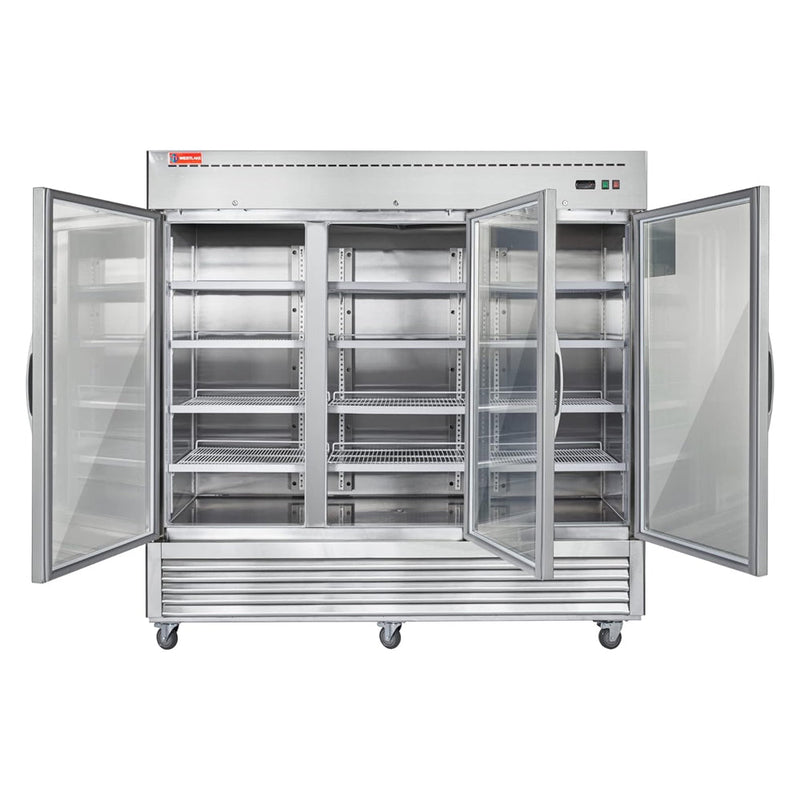 82" Commercial Stainless Steel Upright Display 3 Section Merchandiser Refrigerator (93815724) - SAKSBY.com - Refrigerators - SAKSBY.com