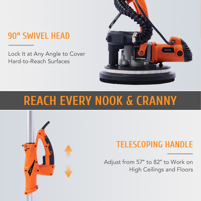 850W 82" Electric Extendable Drywall Grinding Tools Sander Machine (92157432) - SAKSBY.com - Drywall Sanders - SAKSBY.com