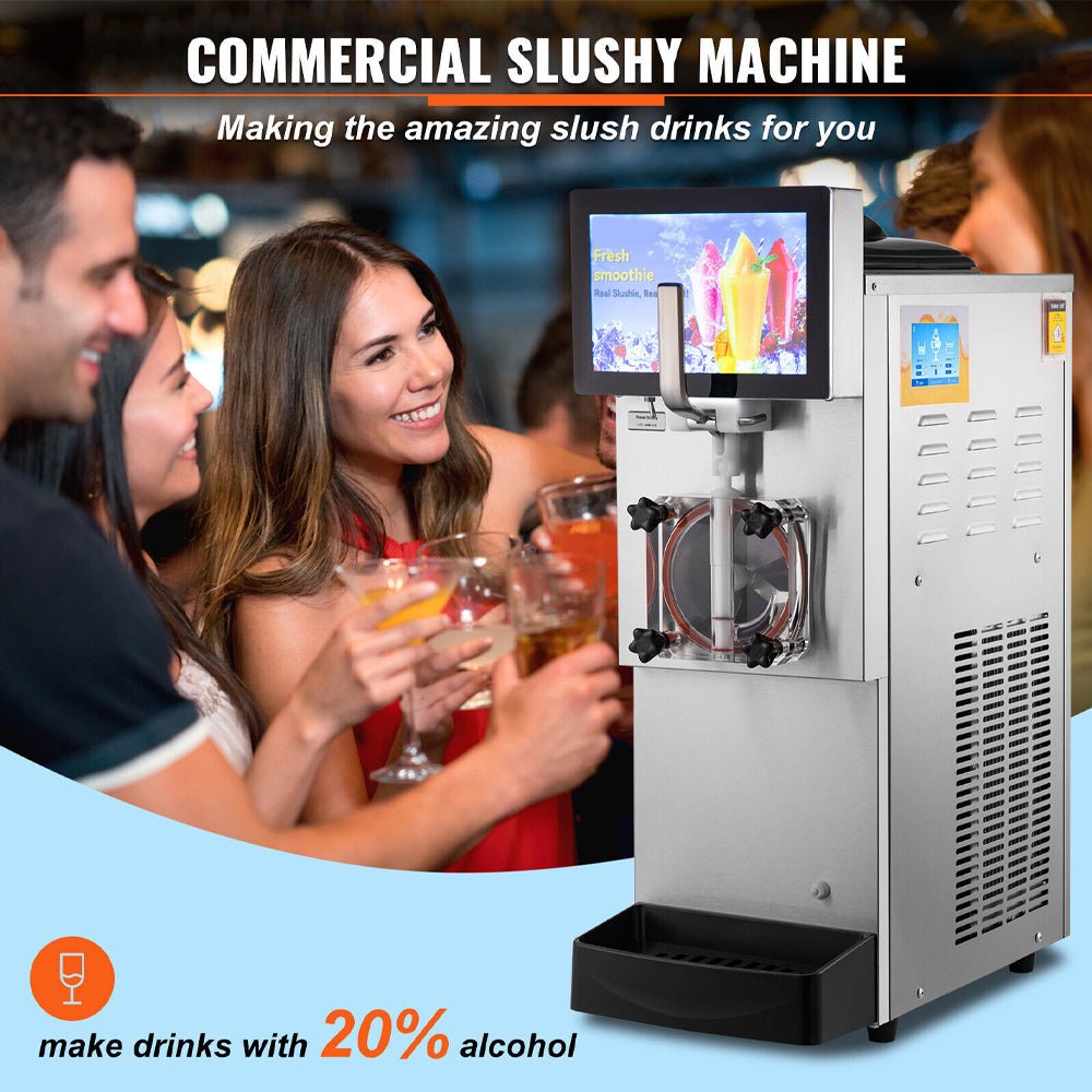 8L Commercial Single Frozen Margarita Ice Slushy Drink Maker Machine, 1050W Demonstration View