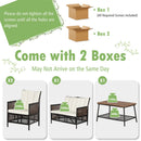 8PCS Outdoor Patio Rattan Furniture Set W/ Cushioned Chairs & Wooden Table Top (91730284) - Zoom Parts View