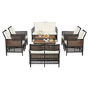 8PCS Outdoor Patio Rattan Furniture Set W/ Cushioned Chairs & Wooden Table Top (91730284) - SAKSBY.com - Outdoor Furniture - SAKSBY.com