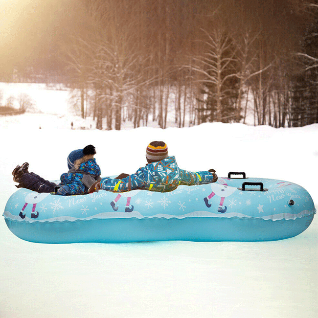 95" Extra Large Inflatable Snow Tube Sled W/ Snow Flakes - SAKSBY.com - Sleds - SAKSBY.com