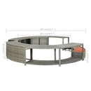 9FT Premium Round Outdoor Rattan Hot Tub Surround Frame With Storage Compartment, Gray (96315274) - Side View