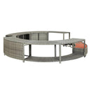 9FT Premium Round Outdoor Rattan Hot Tub Surround Frame With Storage Compartment, Gray (96315274) - SAKSBY.com - Hot Tub - SAKSBY.com