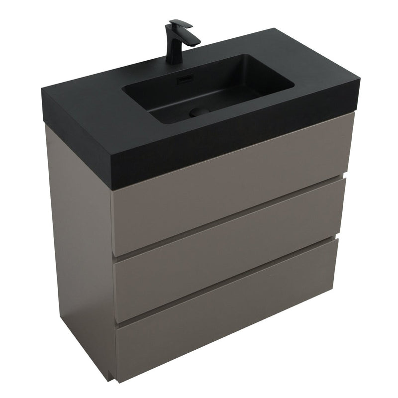 ALICE 36 Inch Premium Modern Freestanding One-Piece Bathroom Vanity Set Without Drain And Faucet (95271364) - SAKSBY.com - Vanities - SAKSBY.com