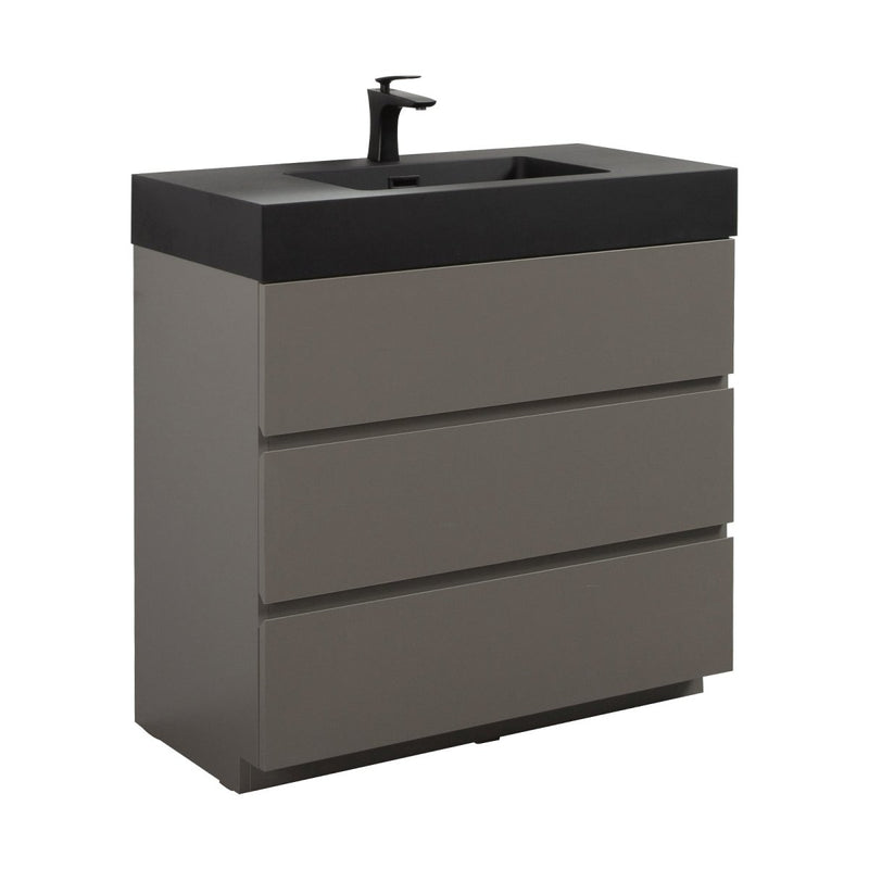 ALICE 36 Inch Premium Modern Freestanding One-Piece Bathroom Vanity Set Without Drain And Faucet (95271364) - SAKSBY.com - Vanities - SAKSBY.com